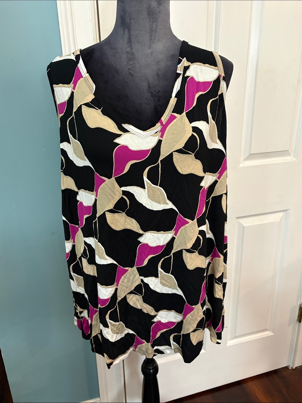 Nine West Black, Tan and Pink Soft-Spun Tank Top - NWT